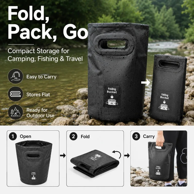 Collapsible Water Bucket 15L/20L | Camping & Outdoor Use Collapsible Water Bucket QXL