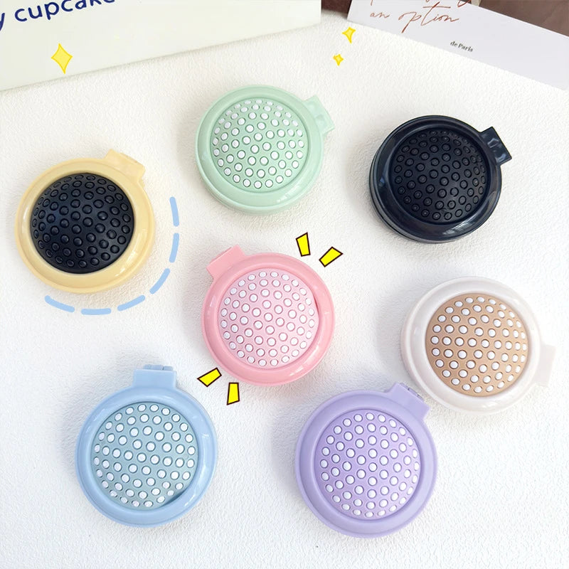 Cartoon Macaroon Pocket Folding Comb with Mirror | Air Cushion Pocket Folding Comb QXL