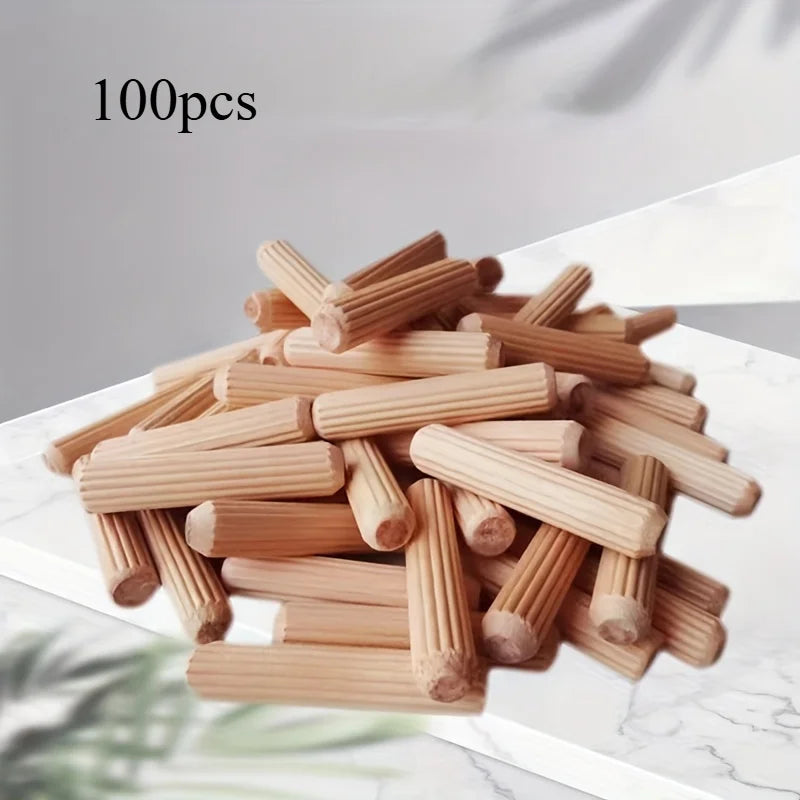 Wooden Dowel Pins for Furniture & Woodworking Projects Wooden Dowel Pins QXL 100pcs