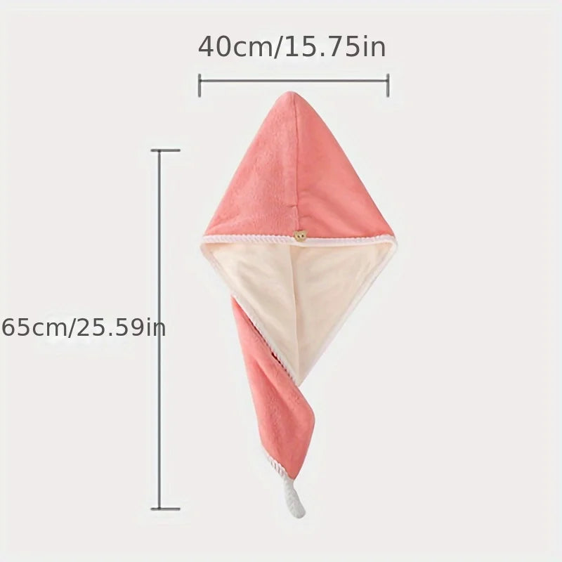 Double-Layer Microfiber Hair Drying Cap | Quick-Dry Towel Hair Drying Cap QXL