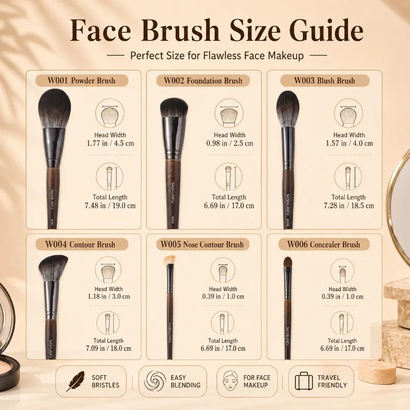 13-Pc Wooden Handle Makeup Brush Set with Storage Pouch Makeup Brush Set QXL