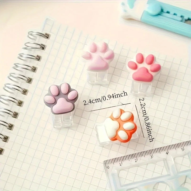 Kawaii Cat Paw Mini Binder Clips | Cute Journal Bookmark Clips Mini Binder Clips QXL