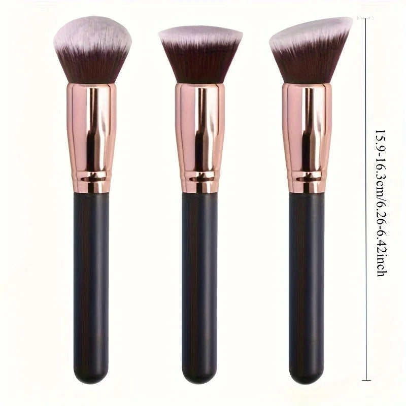 3-Piece Makeup Brush Set | Foundation, Blush & Eyeshadow Brushes Makeup Brush Set QXL