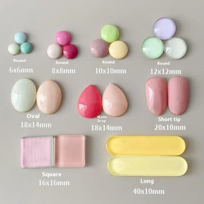 50-Pc Glass Nail Gel Polish Color Display Cards | 3D Bead Chart Nail Color Display Card QXL