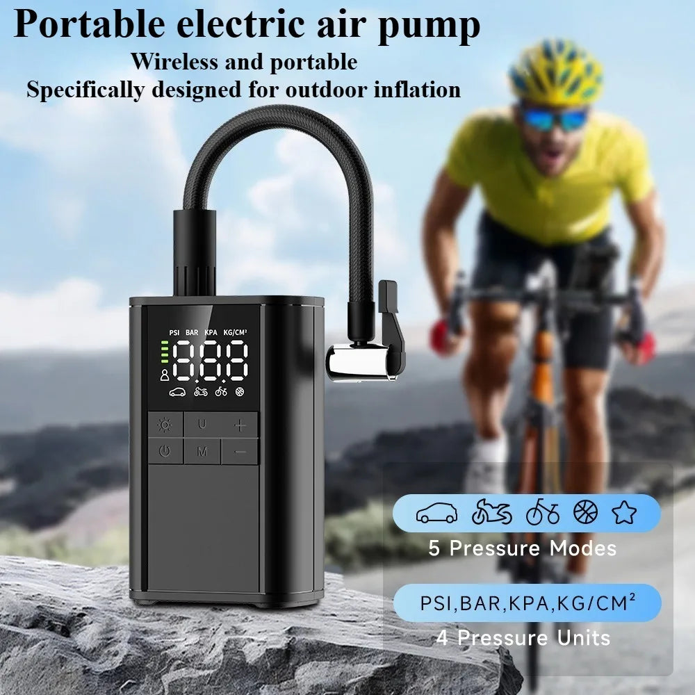 150PSI Cordless Tire Inflator | Digital Gauge & LED Light Portable Tire Inflator QXL