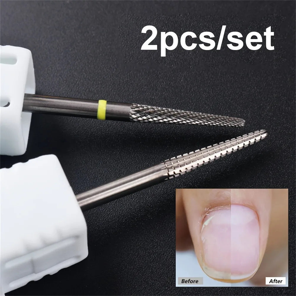 Tungsten Carbide Nail Drill Bits 3/32" | Cuticle Milling Cutter Nail Drill Bit QXL