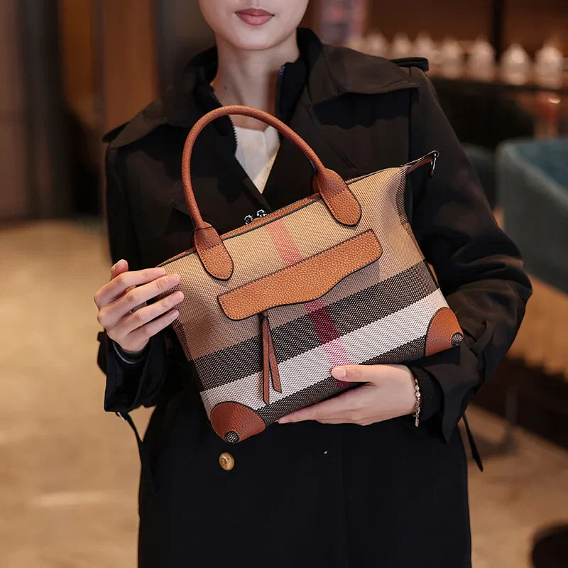 Luxury Leather Diaper Bag | Large Crossbody Tote for Moms Leather Diaper Bag QXL