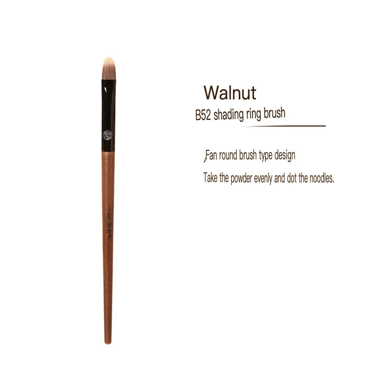 Walnut B52 Flat Concealer Brush | Tongue-Shaped Fiber Bristles Concealer Brush QXL