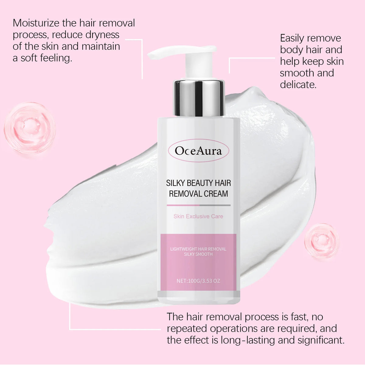 OceAura Hair Removal Cream | Legs, Arms & Underarms 100g Hair Removal Cream QXL
