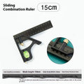 Adjustable Combination Square Ruler | 45° & 90° Bubble Level Combination Square Ruler QXL 15cm