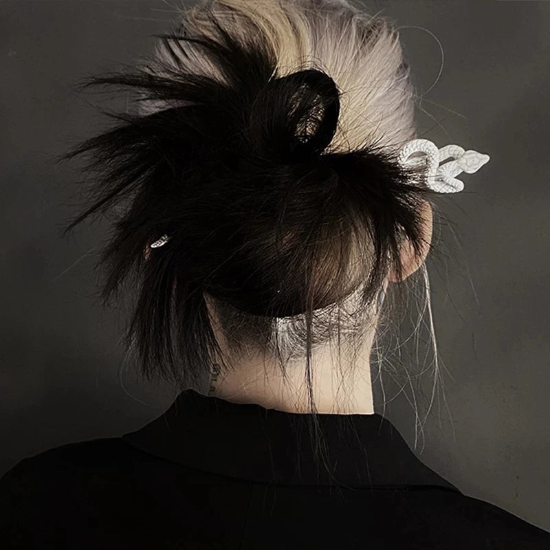 Gothic Snake Hair Stick | Chinese Vintage Metal Hairpin Gothic Hair Stick QXL