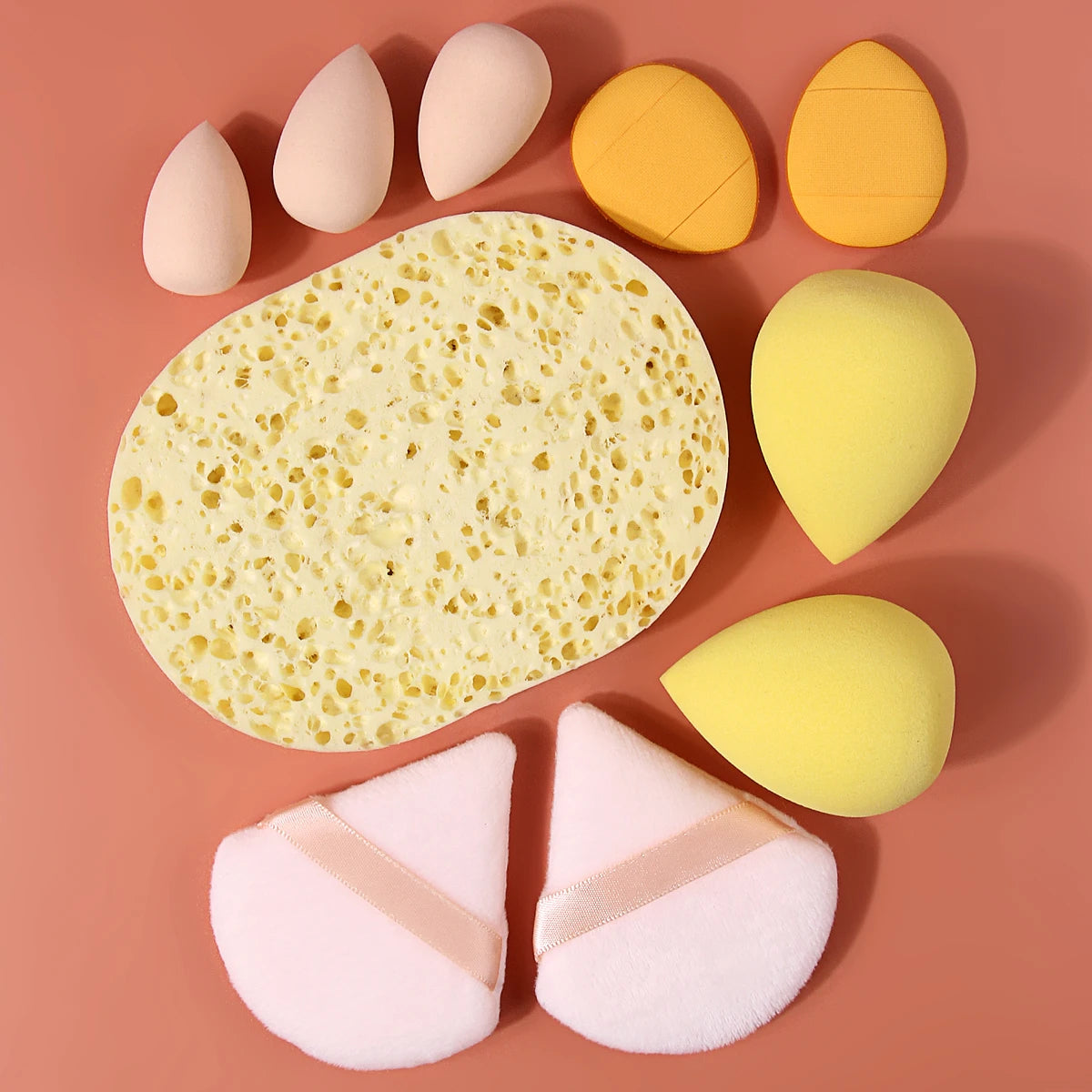 KOSSHOW 10-Pack Makeup Sponges & Powder Puffs Multi-Size Set Makeup Sponge Set QXL