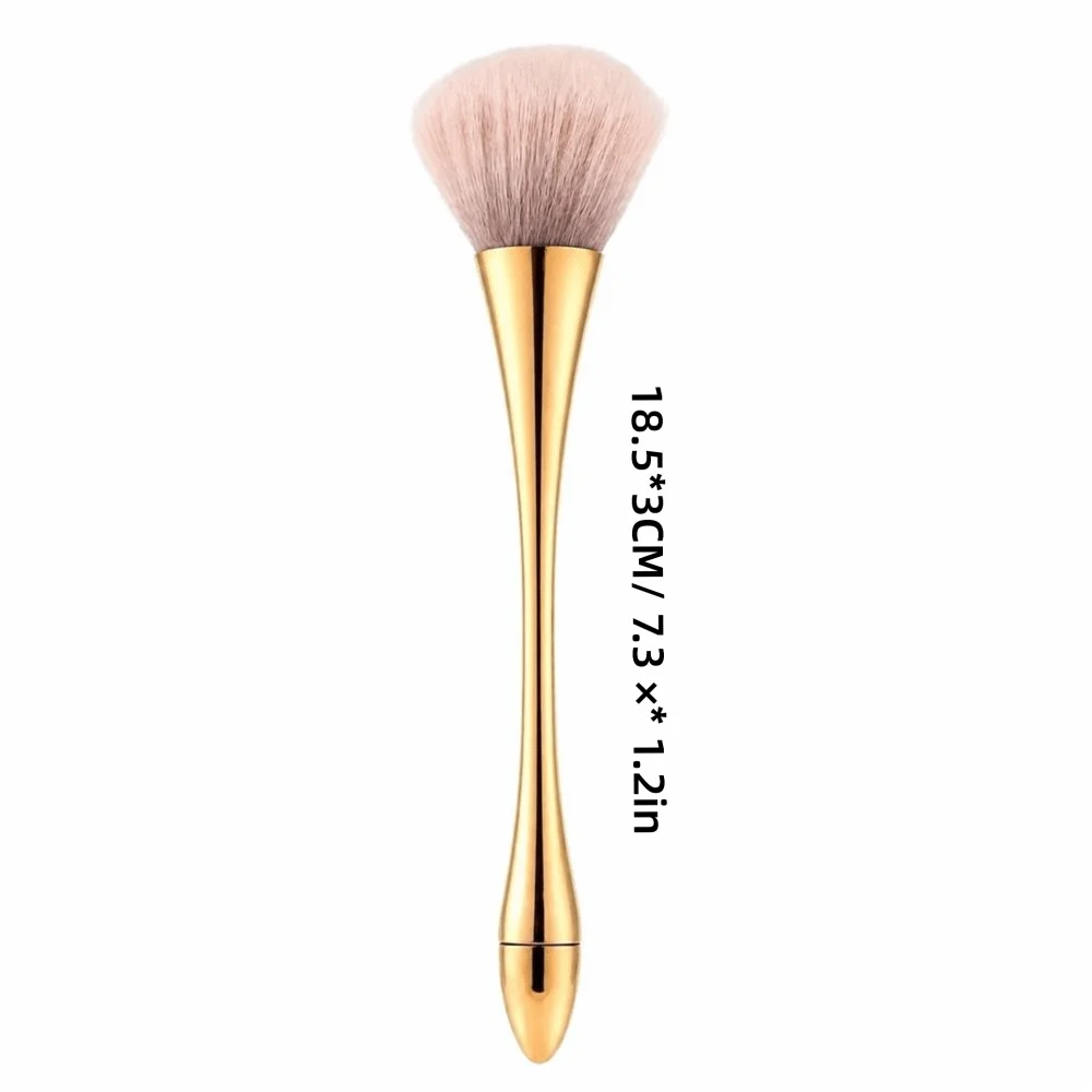 Soft Fluffy Nail Dust Brush | Large Gold Manicure Cleaner Nail Dust Brush QXL