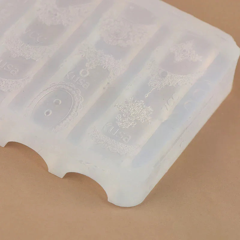 Silicone Lace Nail Art Mold | Embossed Manicure Stencil DIY Nail Art Mold QXL