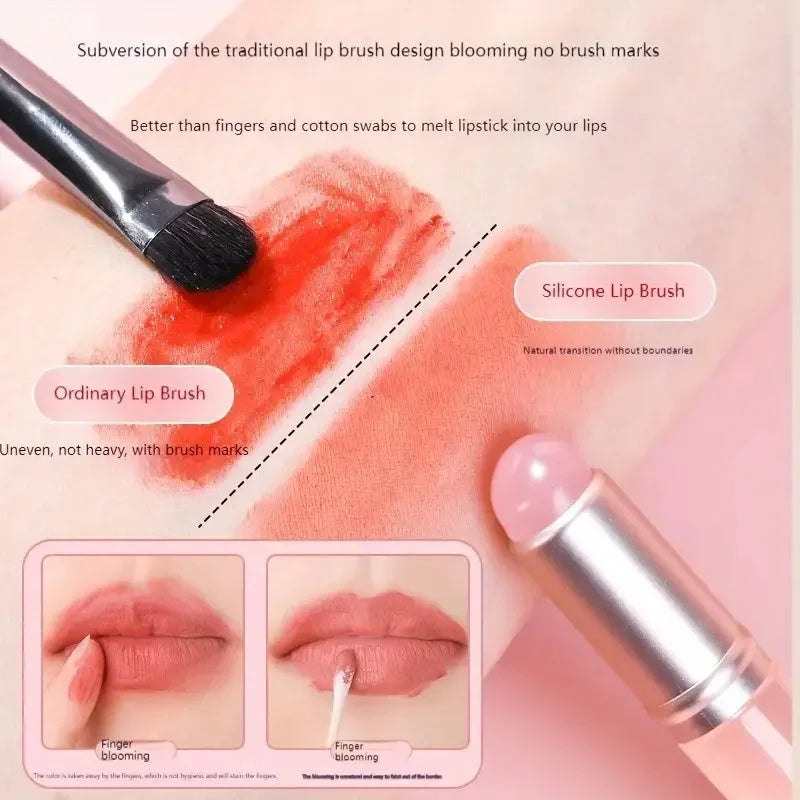 2-Pack Silicone Lip & Concealer Brush | Dust-Proof Cap Silicone Lip Brush QXL