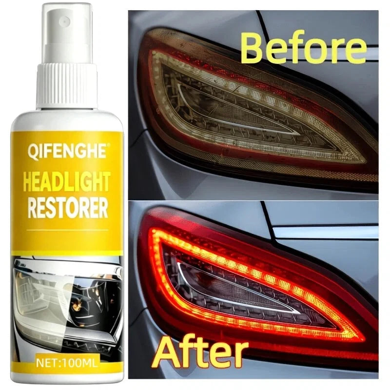 Headlight Restorer Spray 100ml | No-Sand Fog & Yellow Remover Headlight Restorer Spray QXL