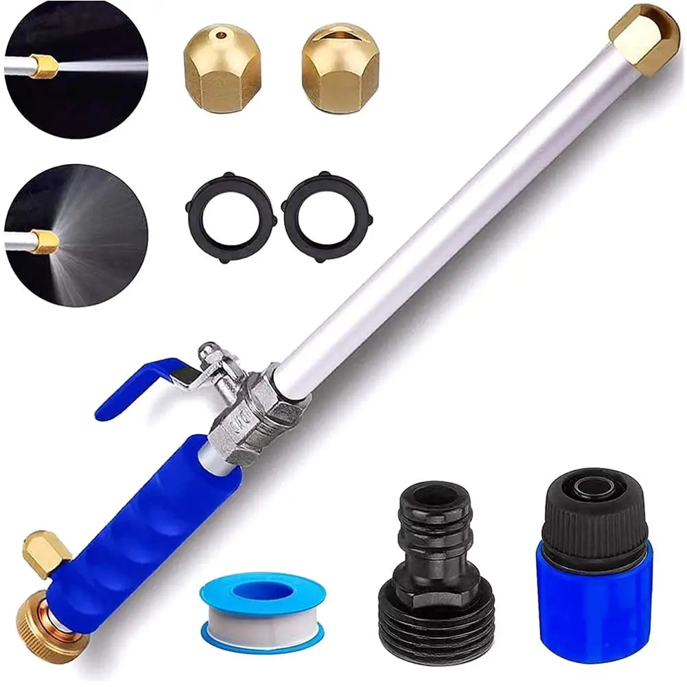 High Pressure Garden Hose Wand | Jet & Fan Spray Nozzle Kit Garden Hose Wand QXL Blue