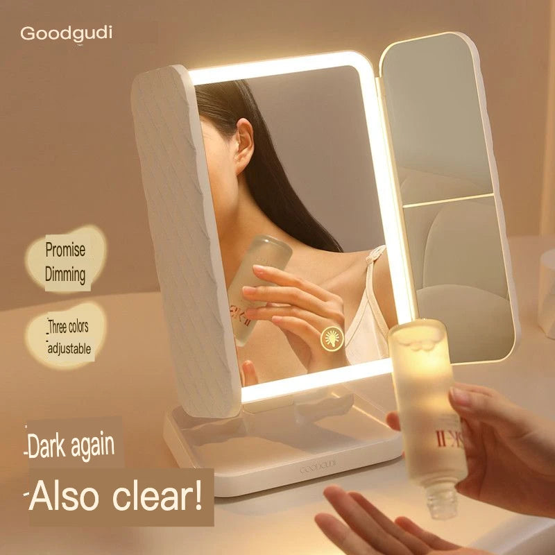 LED Lighted Tabletop Makeup Mirror | Magnifying Vanity Mirror LED Vanity Mirror QXL