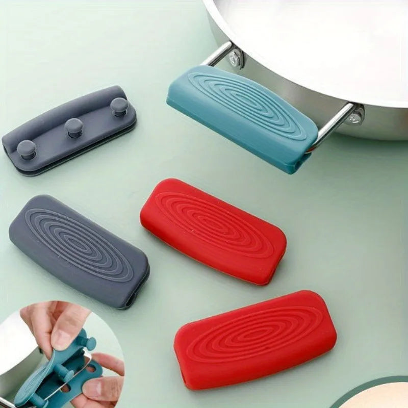 2-Pack Silicone Pot Handle Covers | Heat-Resistant Grip Clips Pot Handle Covers QXL