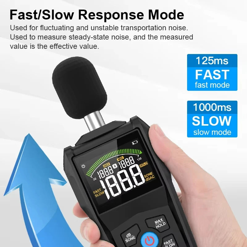SL720 Sound Level Meter 30–130dB | Portable Decibel Monitor Sound Level Meter QXL