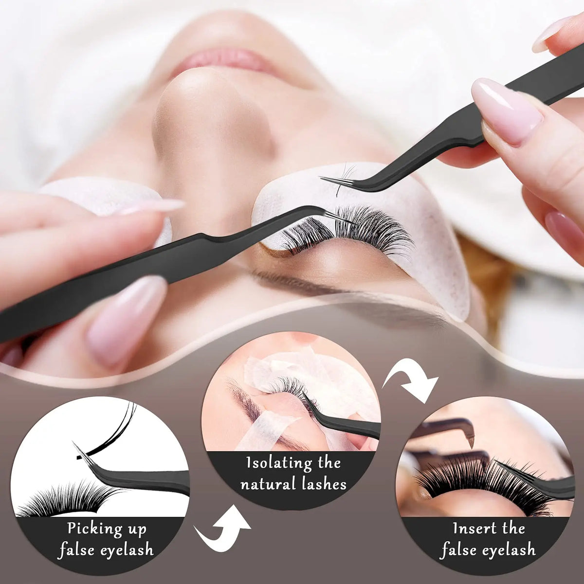 Eyelash Extension Tweezers – Curved & Pointed Tip Set | vvocci Lash Extension Tweezers QXL