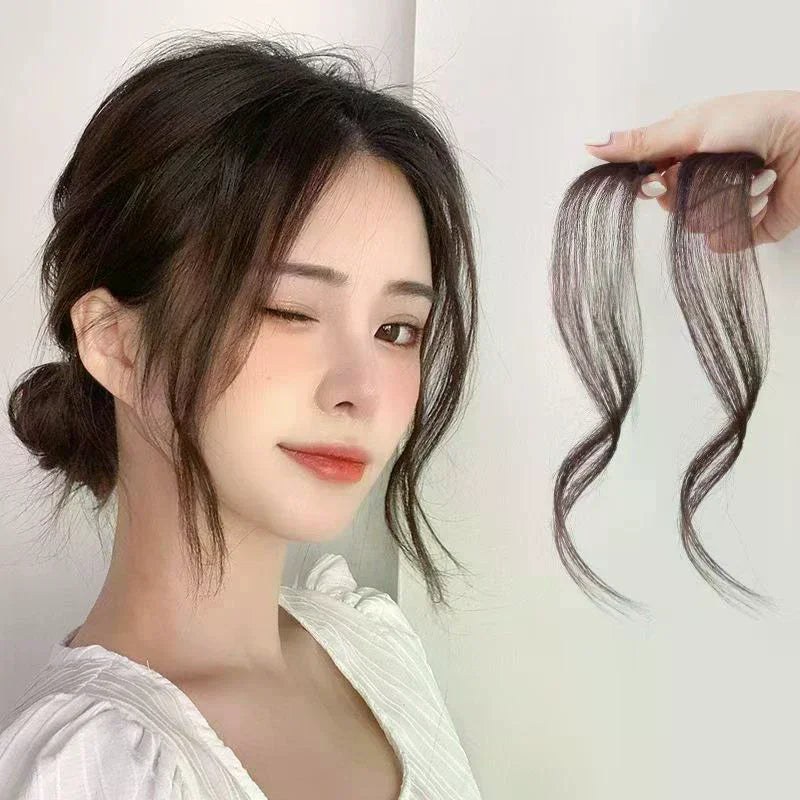 3D Clip-In Bangs Extension | Natural Synthetic Fake Fringe Clip-In Bang Extension QXL