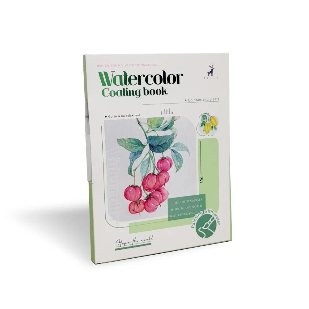 Adult Watercolor Painting Book | 3-Fold Layout & Pigments Watercolor Painting Book QXL