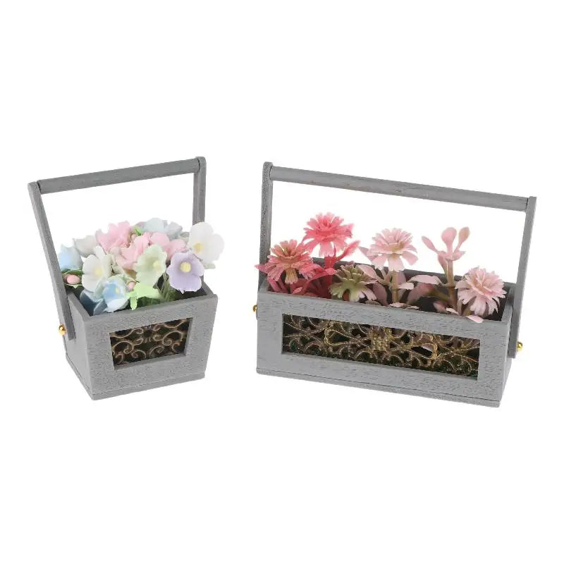 1:12 Scale Miniature Flower Basket | Dollhouse Floral Decor Dollhouse Miniature QXL