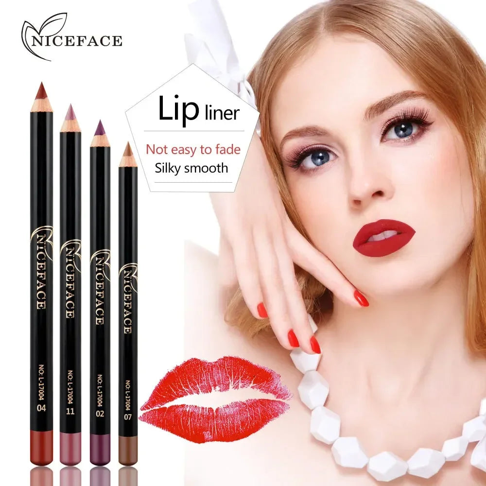 NICEFACE Nude Matte Lip Liner Pencil Set | 8 Waterproof Colors Lip Liner Set QXL