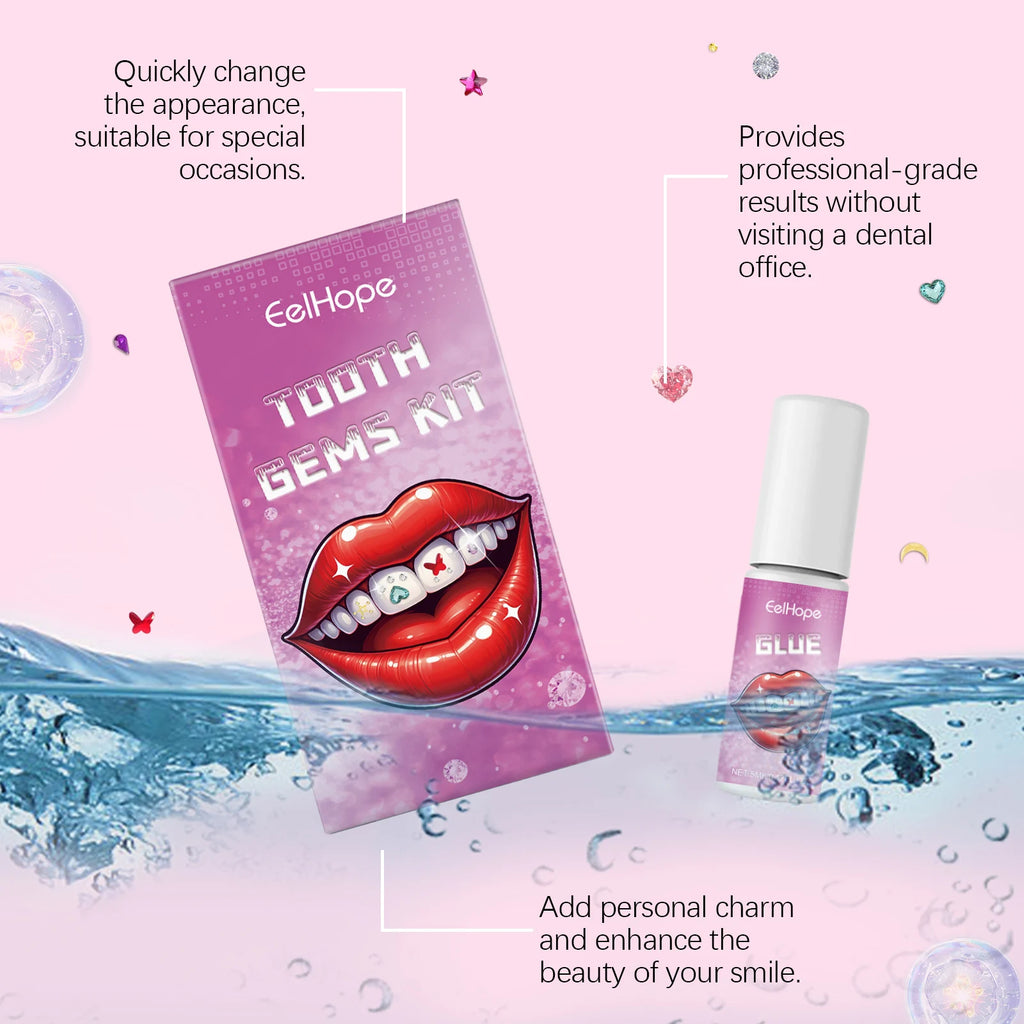 Tooth Gems DIY Kit with UV Lamp, Glue & Gem Pen | Crystals Tooth Gems Kit QXL