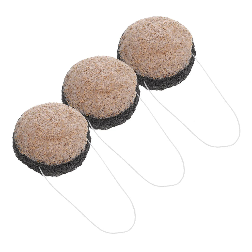 3-Pack Konjac Facial Sponge | Dual-Sided Exfoliating Scrubber Facial Exfoliating Sponge QXL