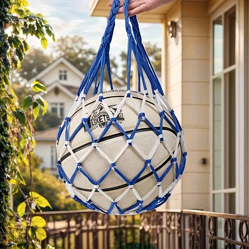 Heavy-Duty Nylon Drawstring Net Bag – Basketball & Football Sports Ball Bag QXL