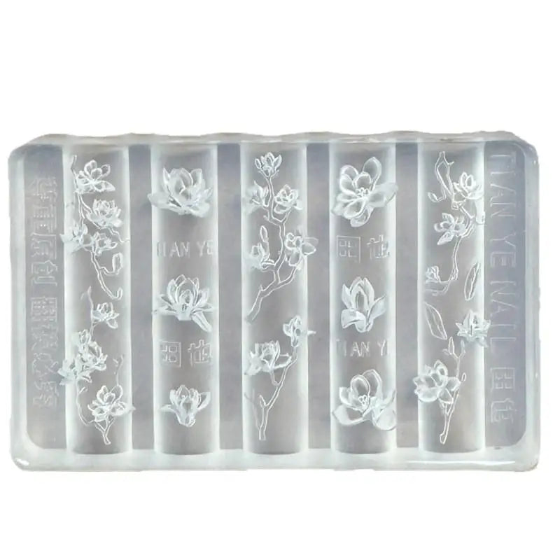 3D Flower Silicone Nail Art Mold | Flexible DIY Template Tool Silicone Nail Mold QXL