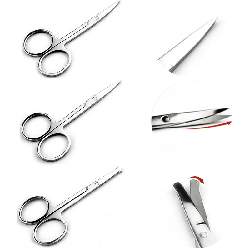 Curved Stainless Steel Scissors – Nail, Brow & Cuticle Trimmer Grooming Scissors QXL