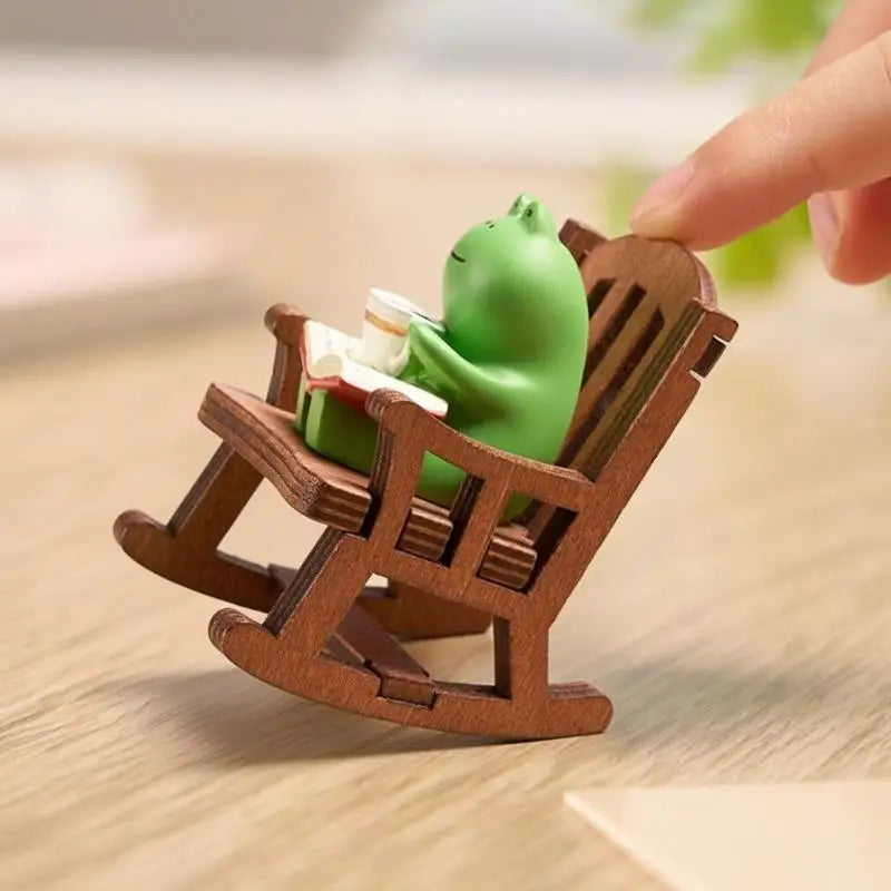 Japanese Mini Frog Rocking Chair Resin Ornament | Desk Decor Resin Figurine Ornament QXL Default Title