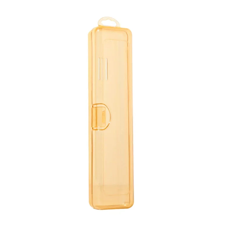 Transparent Travel Toothbrush Case & Toothpaste Storage Box Travel Toothbrush Case QXL Yellow