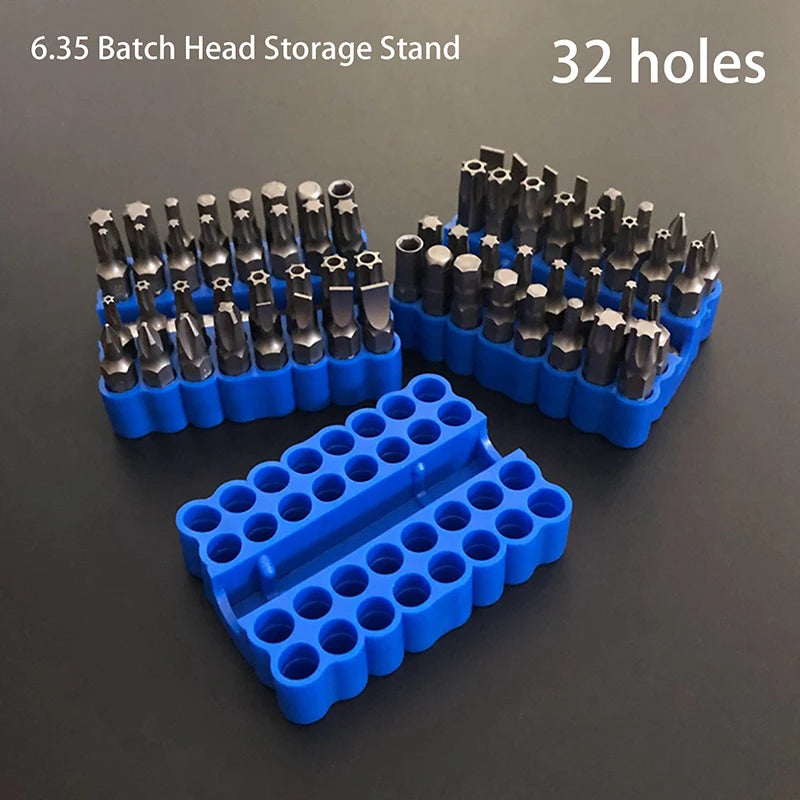 Twin Pack 32-Slot 1/4" Hex Shank Bit Holder & Drill Organizer Bit Holder Organizer QXL