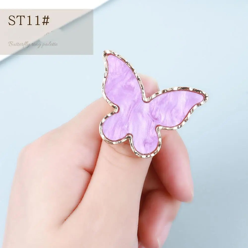 Resin Stone Nail Art Palette Ring | Pigment Mixing & Display Nail Art Palette QXL