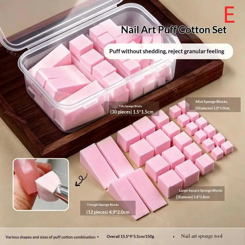 100-Pc Gradient Nail Art Sponge Kit | Ombre Manicure Set Nail Art Sponge Kit QXL E