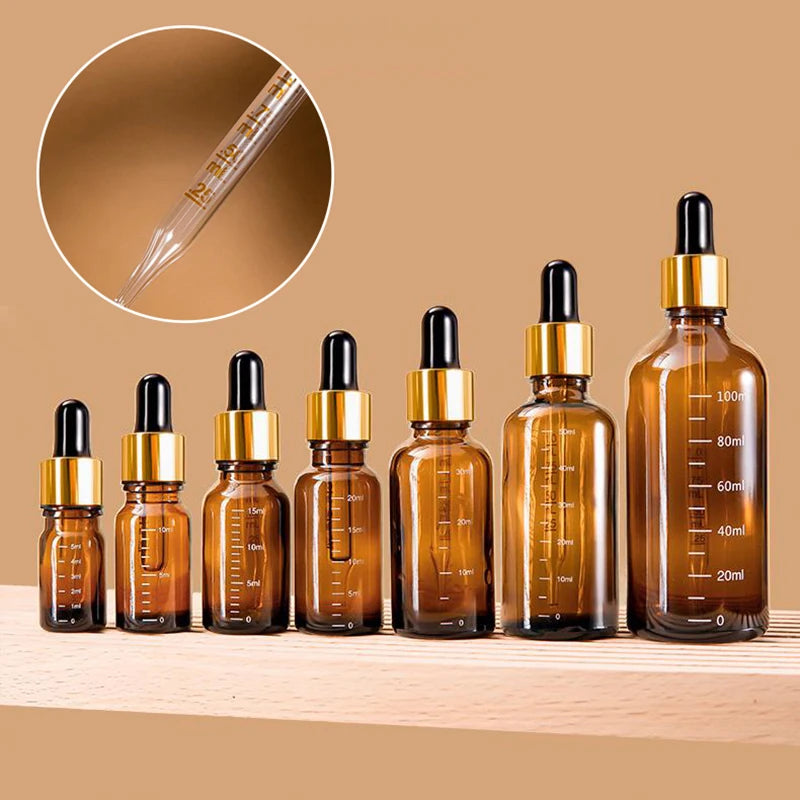 Amber Glass Dropper Bottles 5ml–100ml | Graduated Scale Glass Dropper Bottle QXL