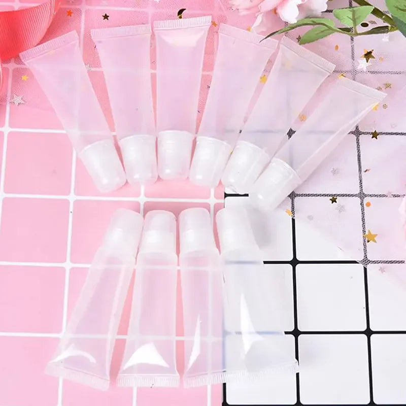 10-Pack Empty Lip Gloss & Lip Balm Tubes | 5/10/15ml Refillable Lip Gloss Containers QXL Plastic 15ml