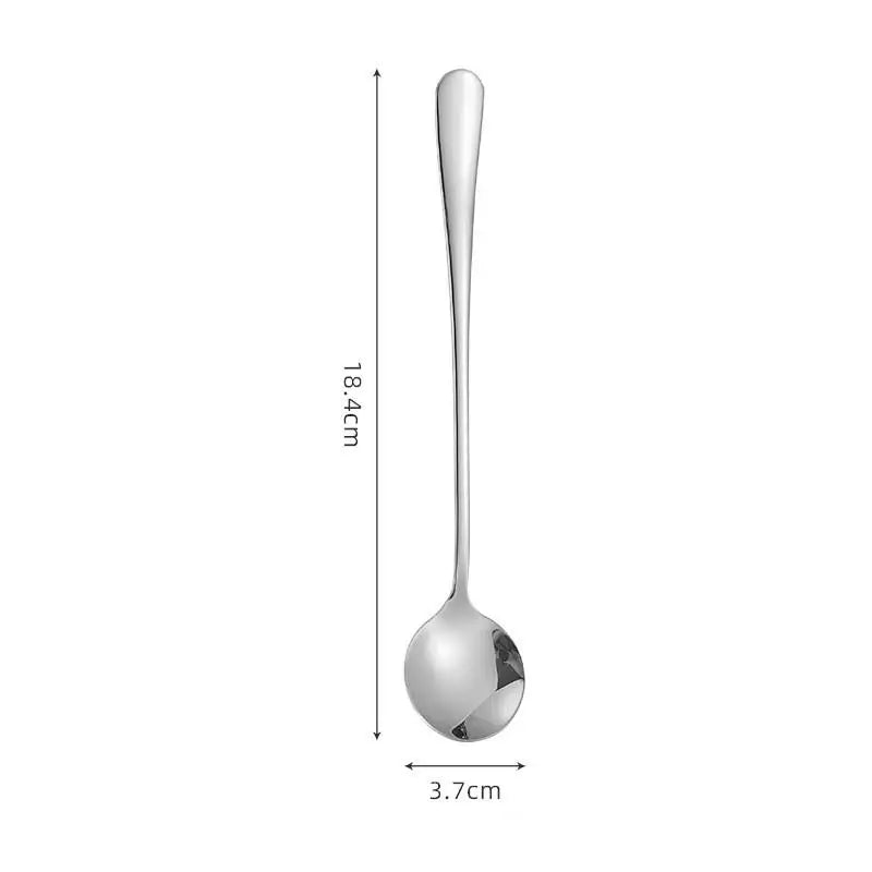 6-Pack Long Handle Stainless Steel Coffee & Dessert Spoons Dessert Spoon Set QXL A