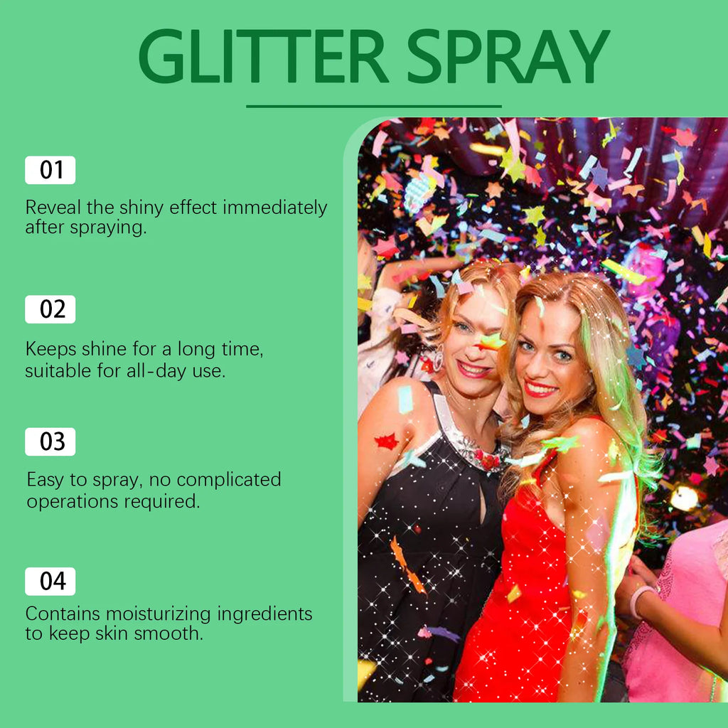Eelhope Glitter Spray – Body, Face & Hair Shimmer 100ml Body Glitter Spray QXL