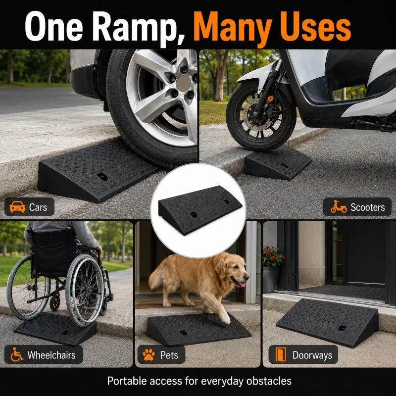 Portable Non-Slip Rubber Curb Ramp 3–10cm | Threshold Ramp Threshold Curb Ramp QXL