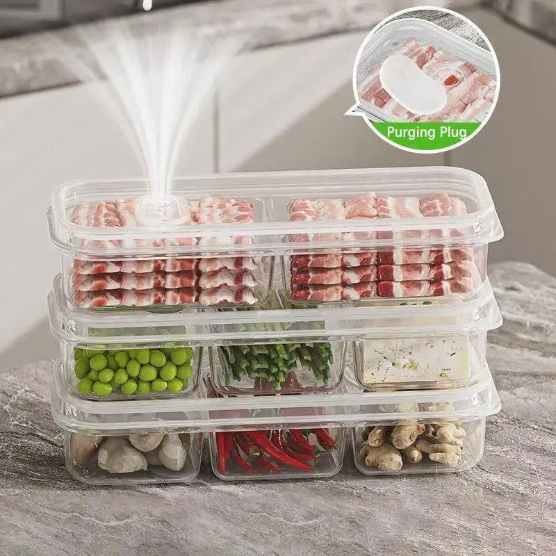 2-Pack Fridge Food Storage Containers | Sealed Compartment Box Food Storage Container QXL