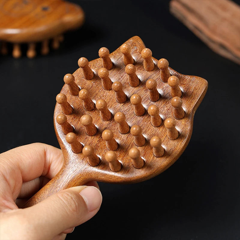 Sandalwood Scalp Massage Comb | Gua Sha Hair Comb Tool Scalp Massage Comb QXL