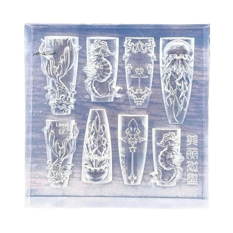 3D Silicone Nail Mold | Ocean Shell Starfish Jellyfish DIY Art Silicone Nail Mold QXL