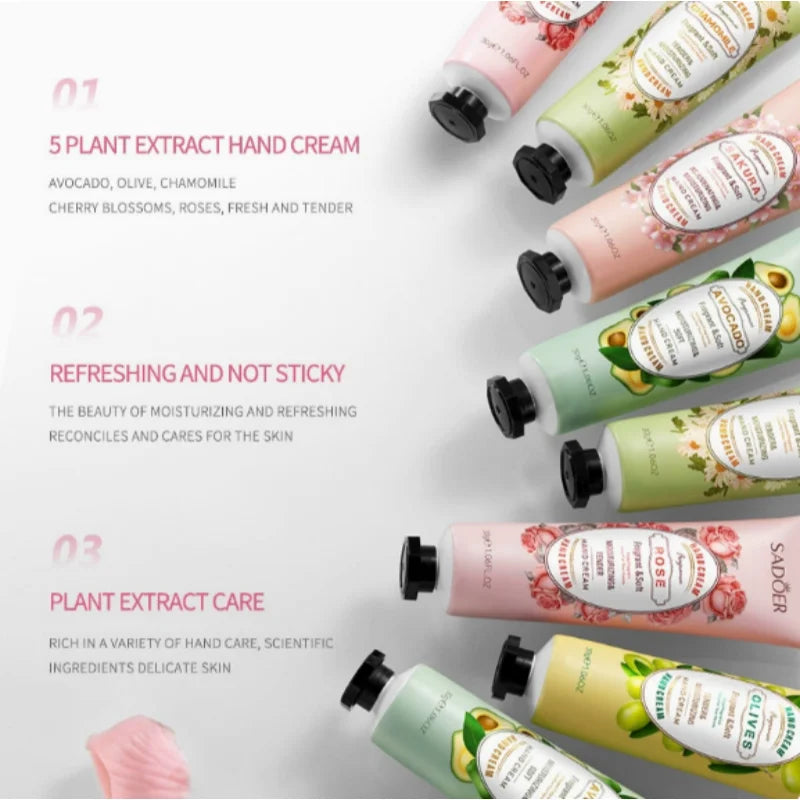 WIYUN 5-Pack Fruit Hand Cream Set | Moisturizing Lotion Hand Cream Set QXL
