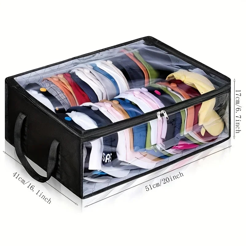 Extra-Large Foldable Hat Storage Box | Clear Window Hat Storage Box QXL