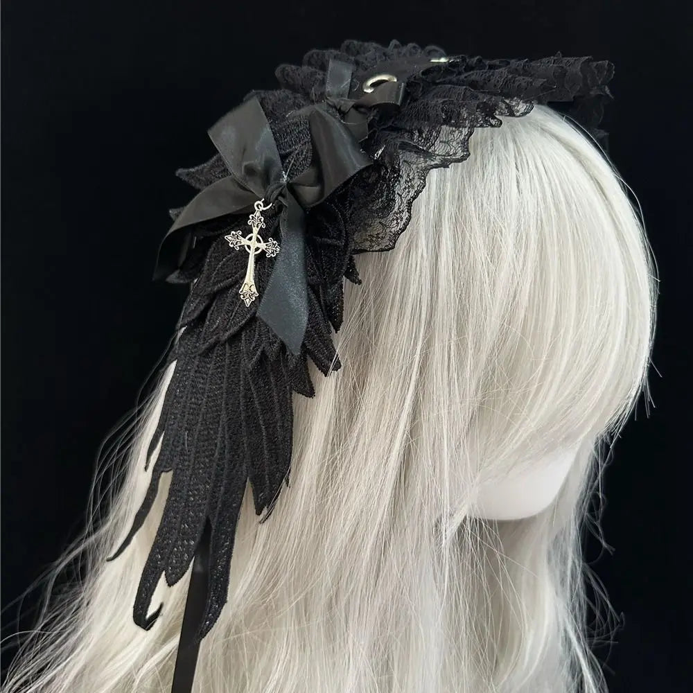 Lolita Cat Ears Headband | Bow Lace Cosplay Headdress Cosplay Headband QXL